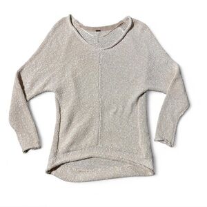 Free People Cream Scoop Neck Sweater